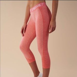 Gymshark Flex Coral Peach Cropped Leggings Size